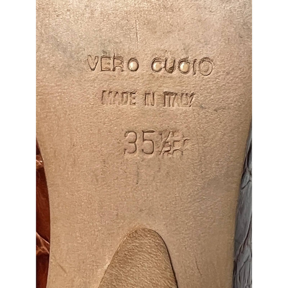 Giuseppe Zanotti Brown Alligator Crystal Embellishments Pumps Heels Shoes 35 - Picture 12 of 12